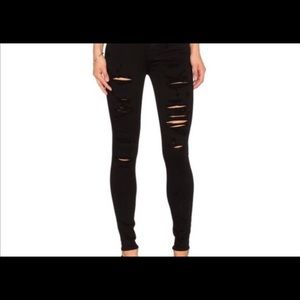 Agolde Distressed Black Skinny Jean